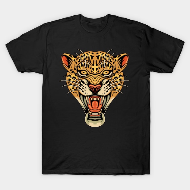 Head leopard tattoo T-Shirt by Abrom Rose